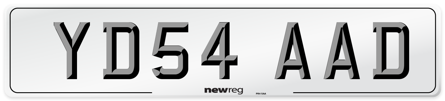 YD54 AAD Number Plate from New Reg